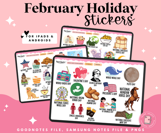 February Holiday Stickers