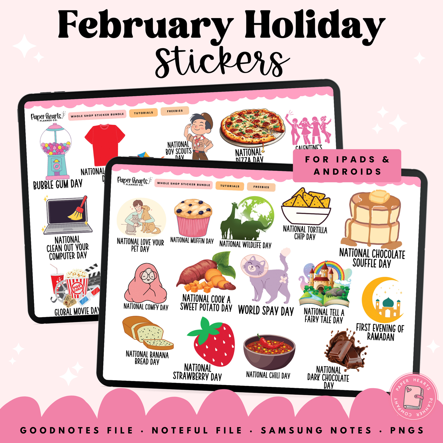 February Holiday Stickers