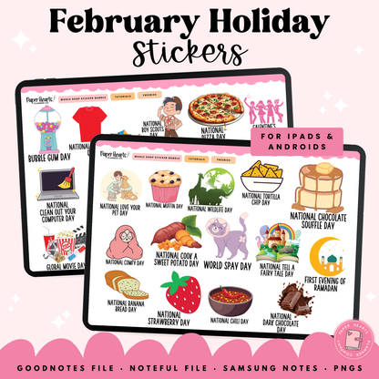 February Holiday Stickers
