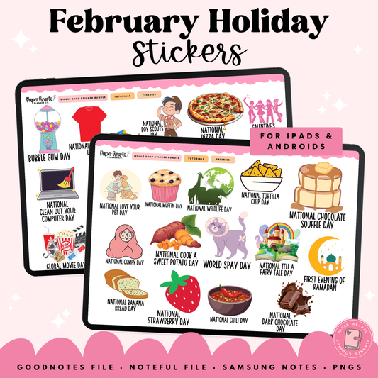 February Holiday Stickers