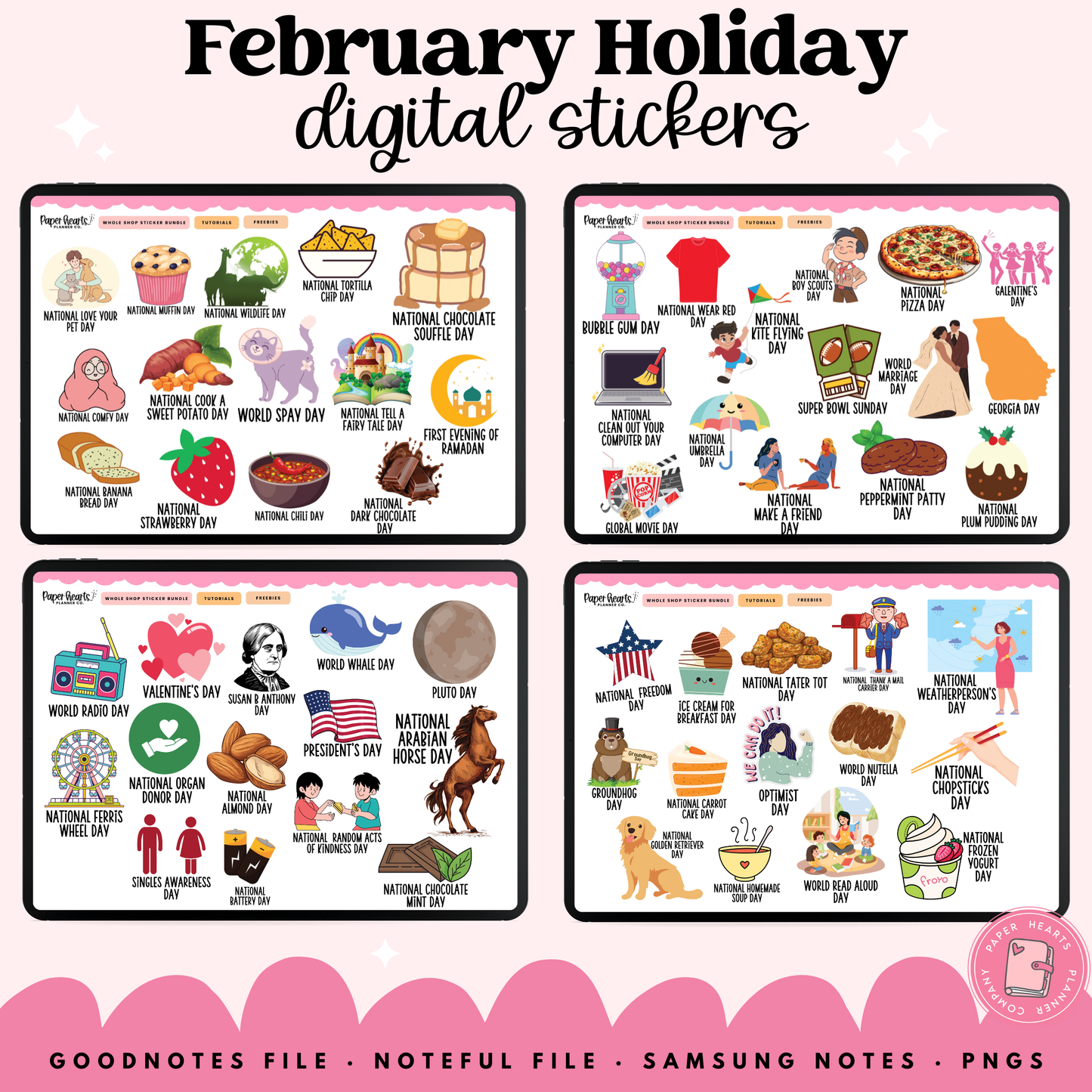 February Holiday Stickers