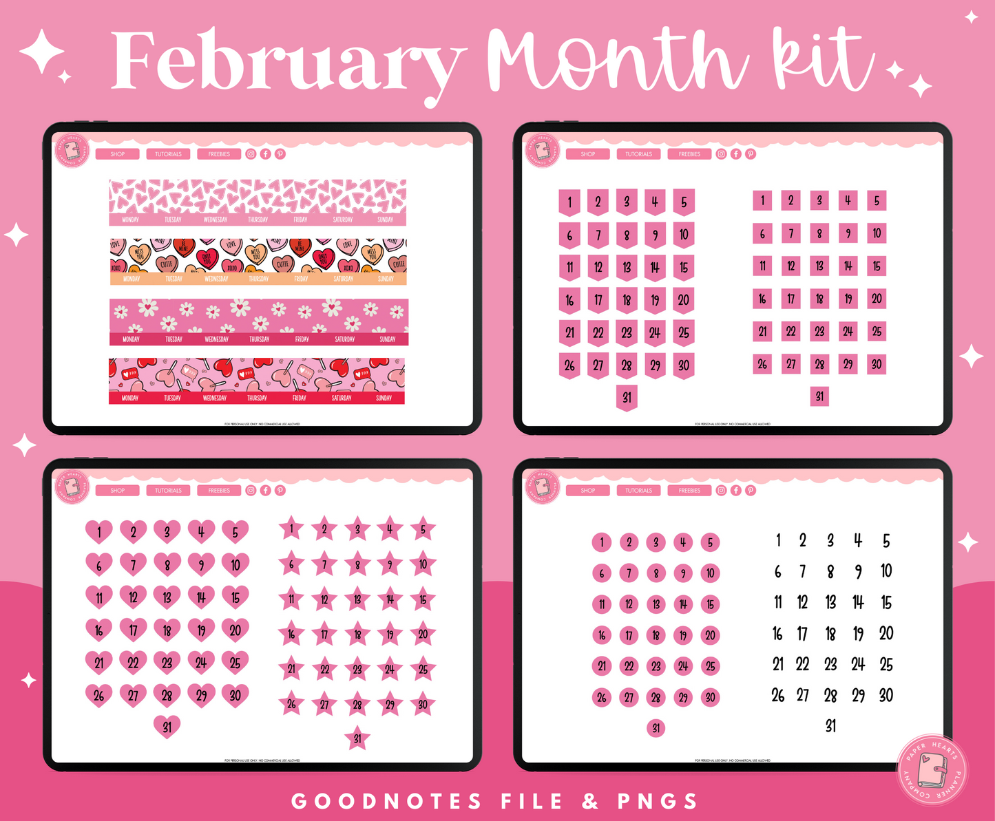 February Monthly Kit Stickers