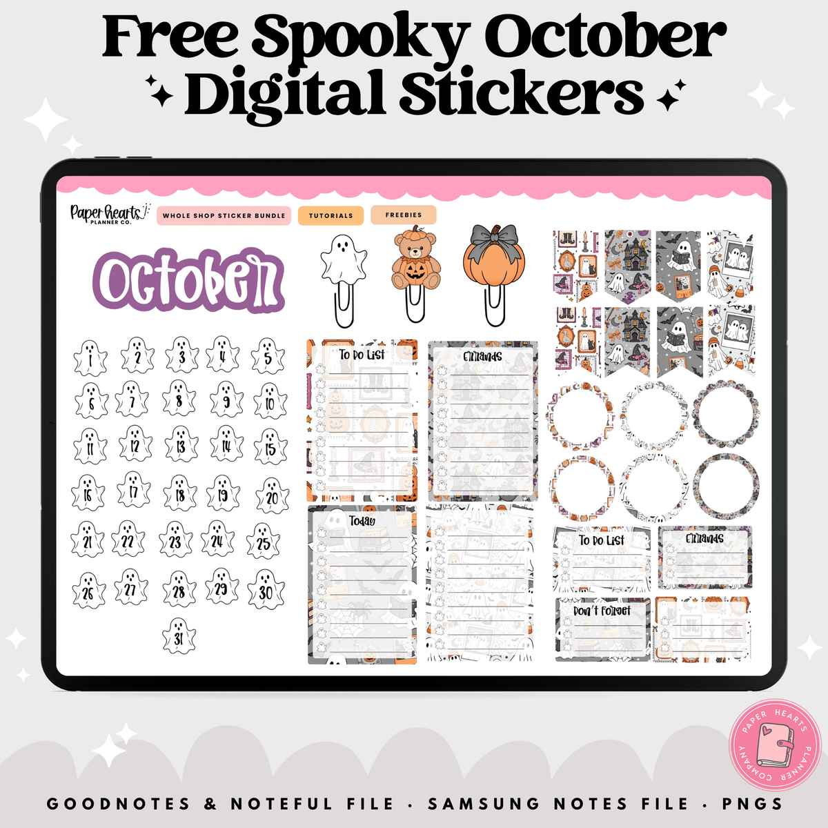 Free Spooky October Stickers