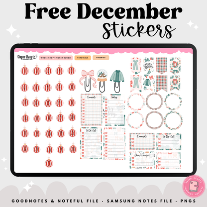 Free December Stickers