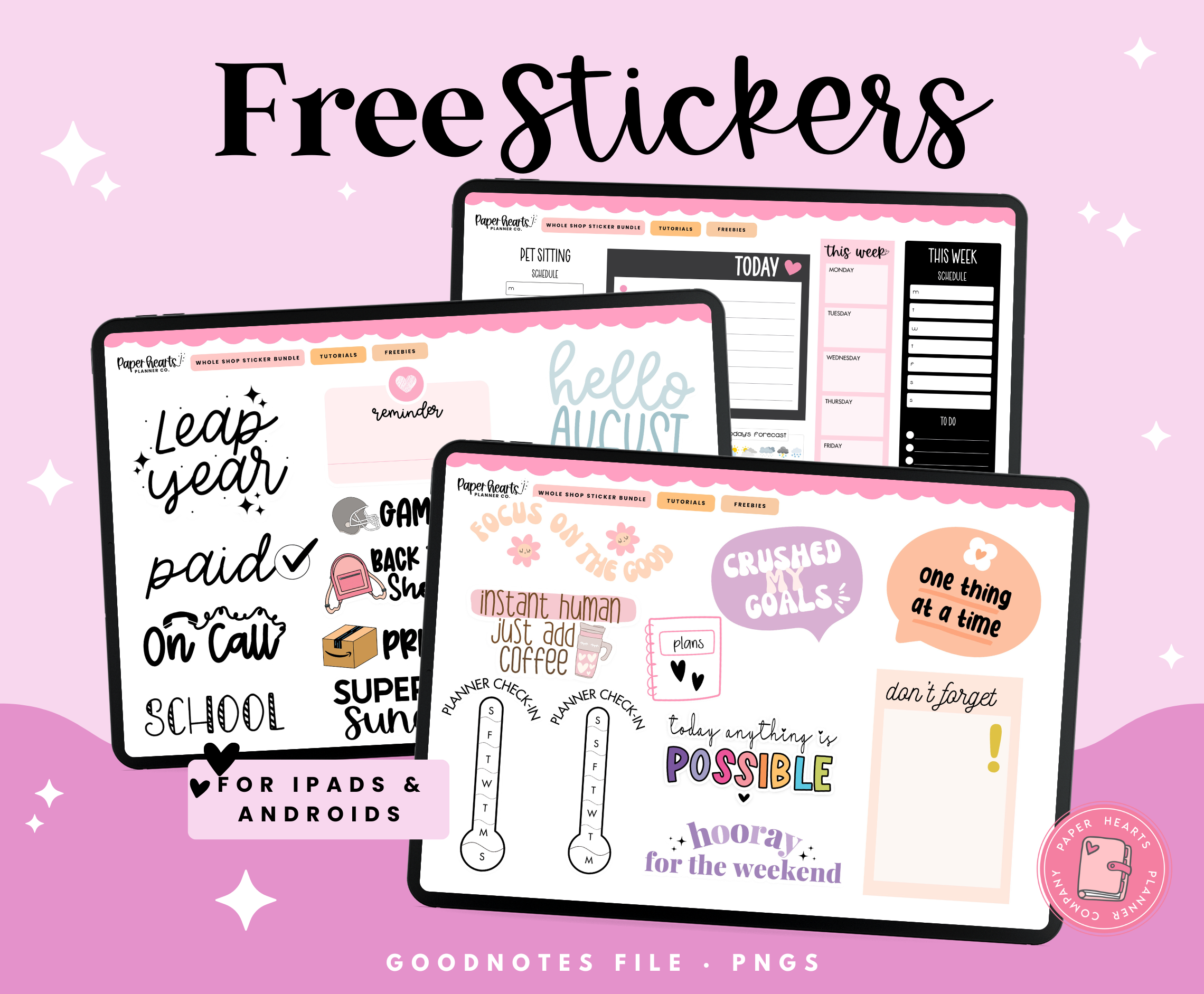 Everyday Free Sticker Collection – Paper Hearts Planner Co.
