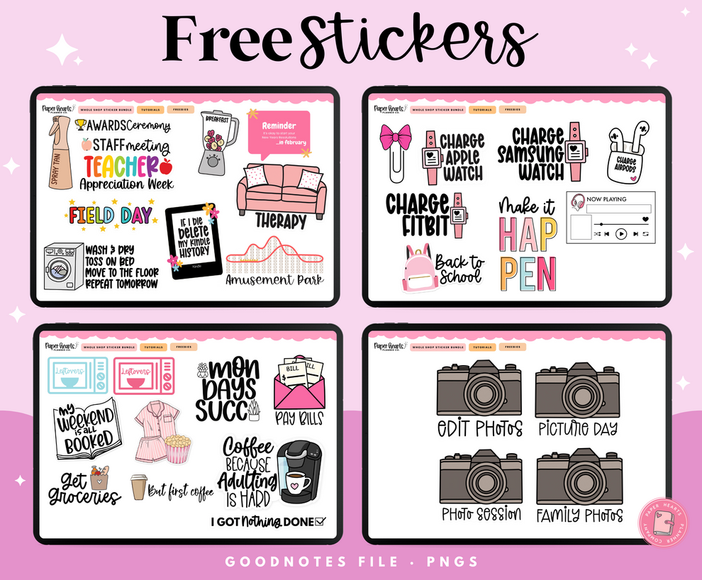 Everyday Free Sticker Collection – Paper Hearts Planner Co.