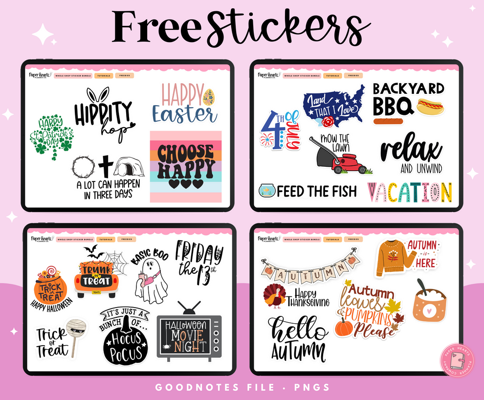 Everyday Free Sticker Collection – Paper Hearts Planner Co.