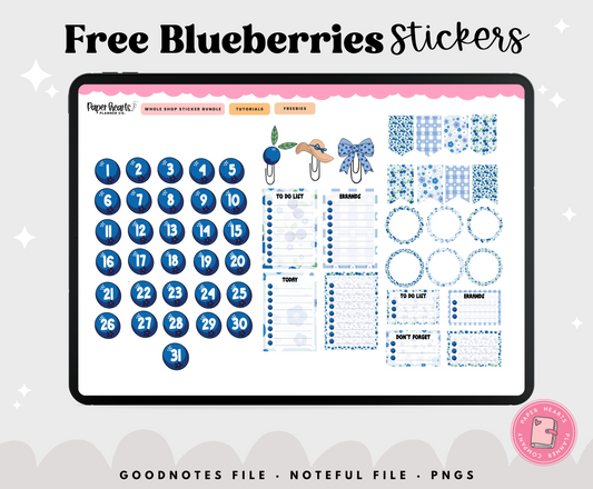 Free Blueberries Stickers