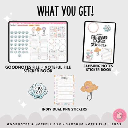 Free Summer Seashells Stickers
