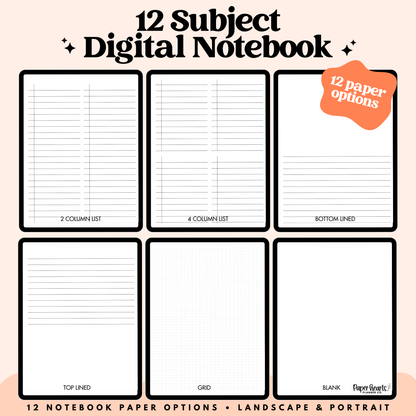 Gingham Peach Digital Notebook