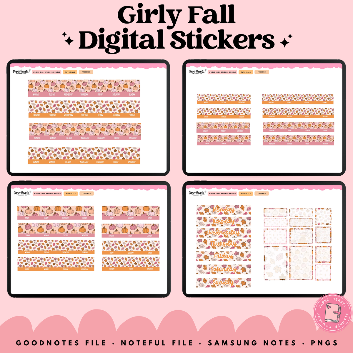 Girly Fall Stickers