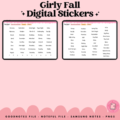 Girly Fall Stickers