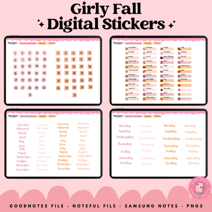 Girly Fall Stickers