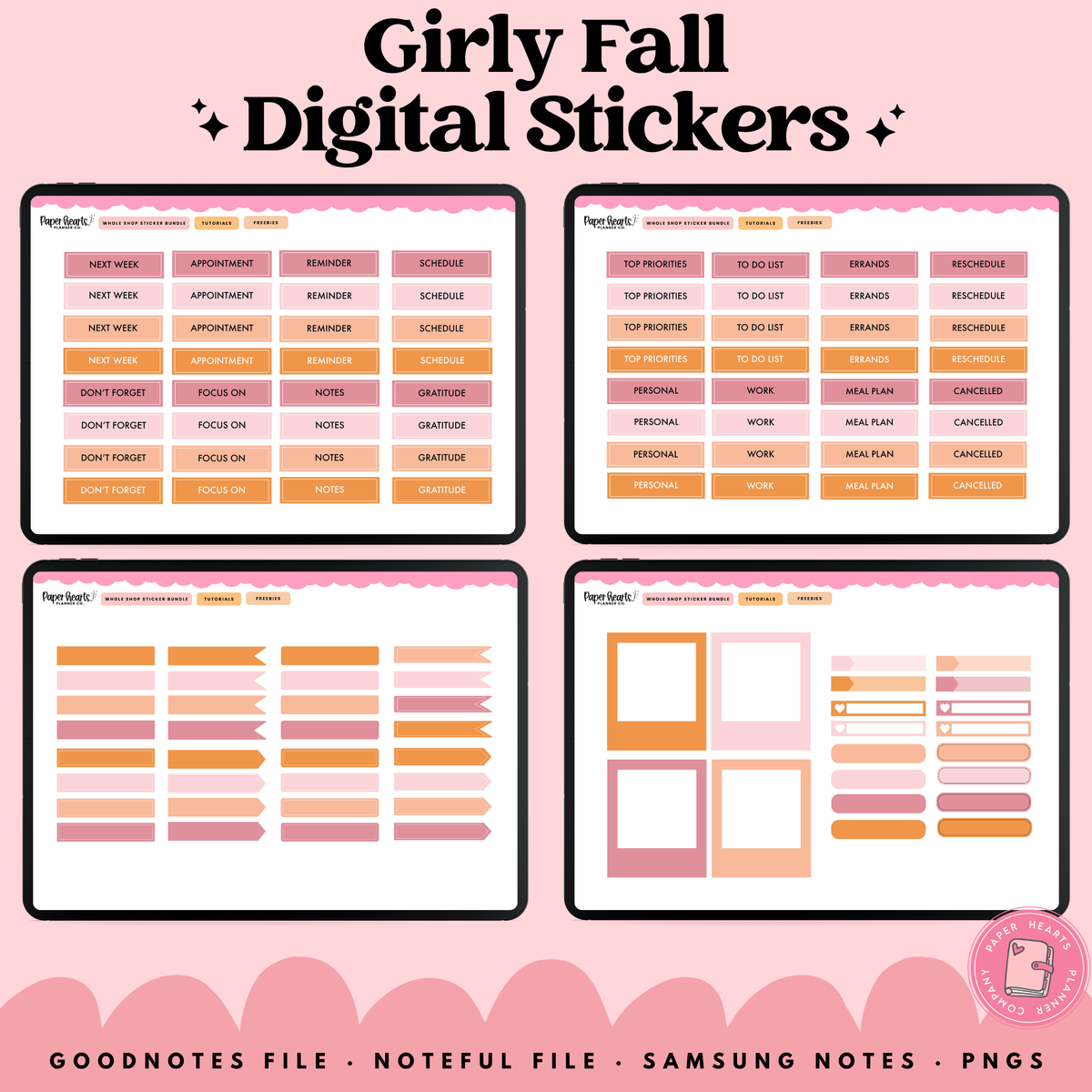 Girly Fall Stickers