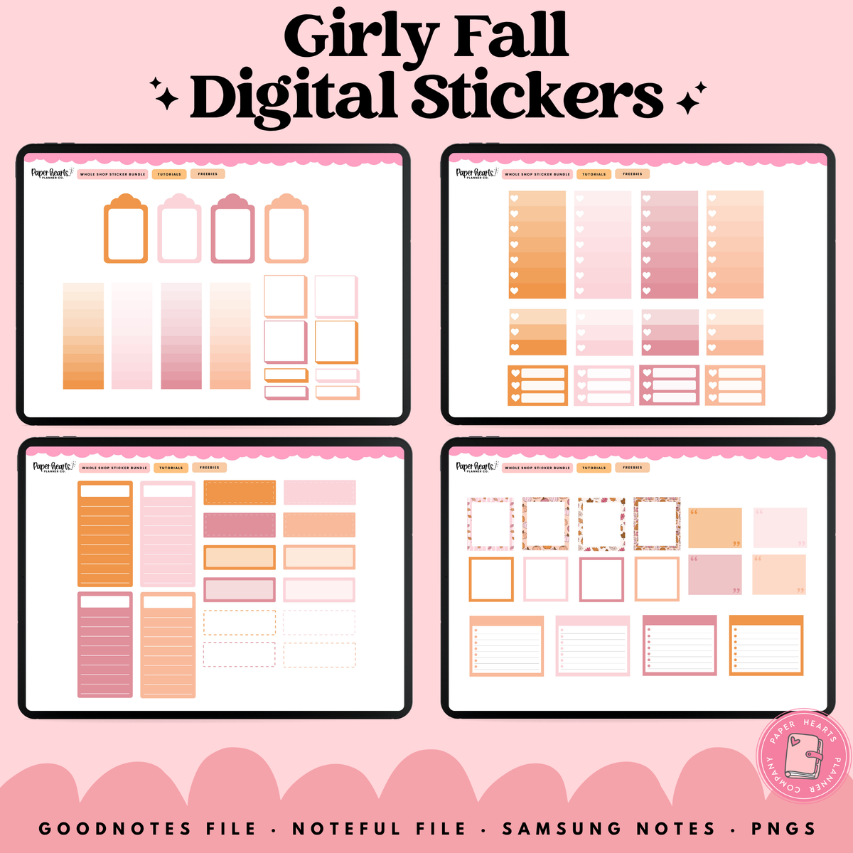 Girly Fall Stickers