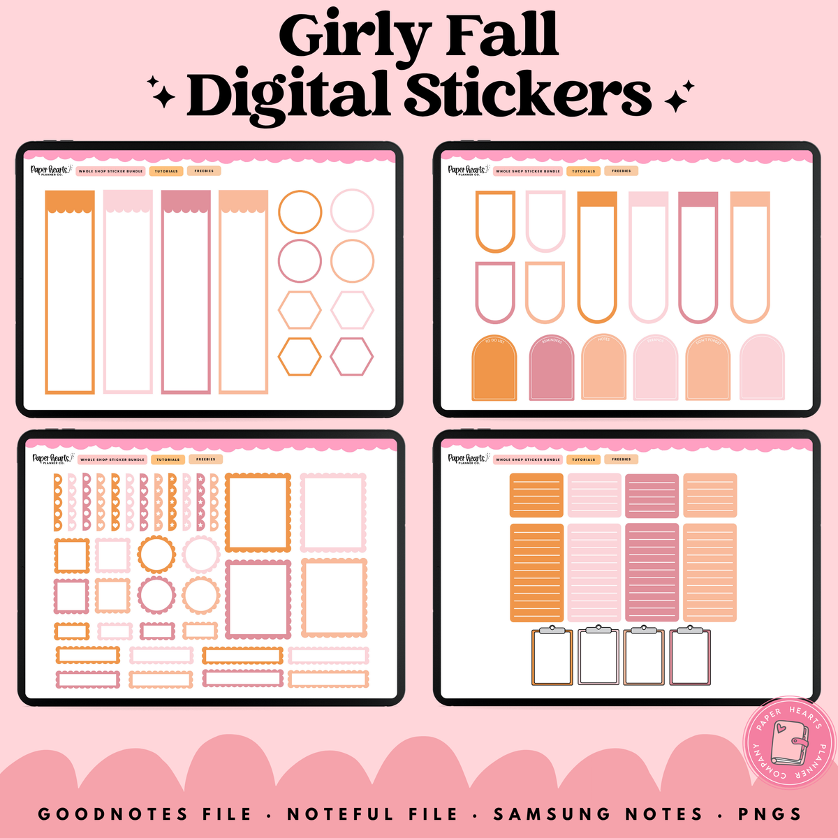 Girly Fall Stickers