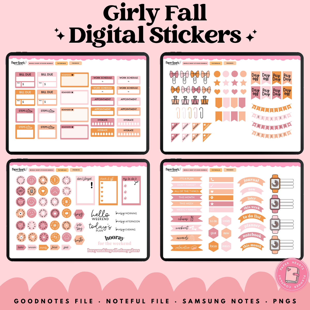 Girly Fall Stickers