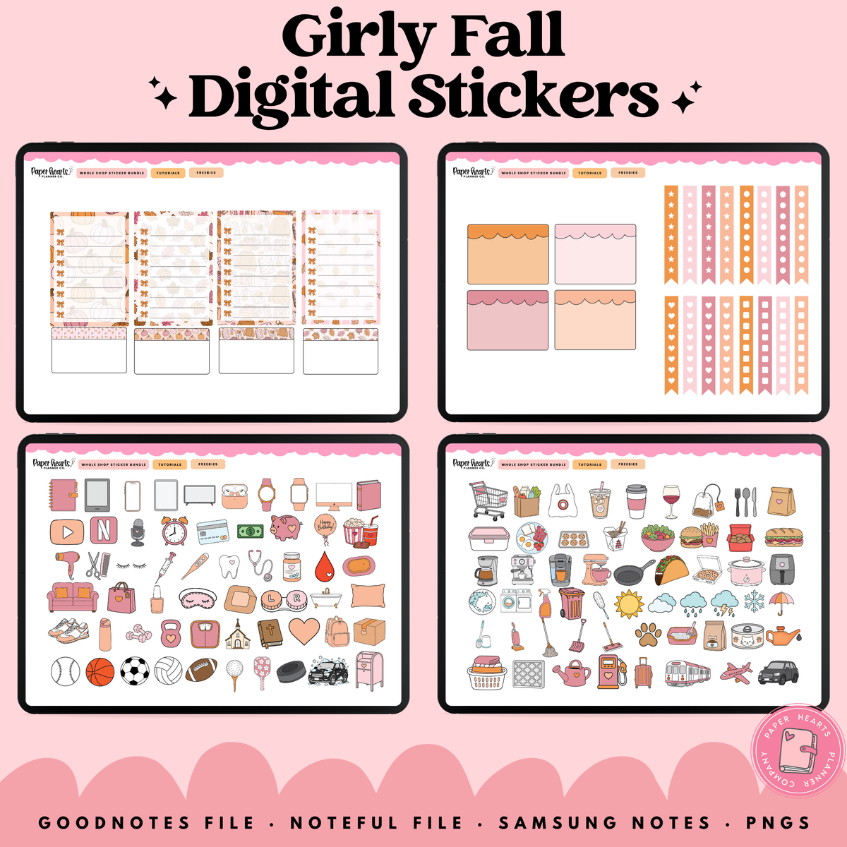 Girly Fall Stickers