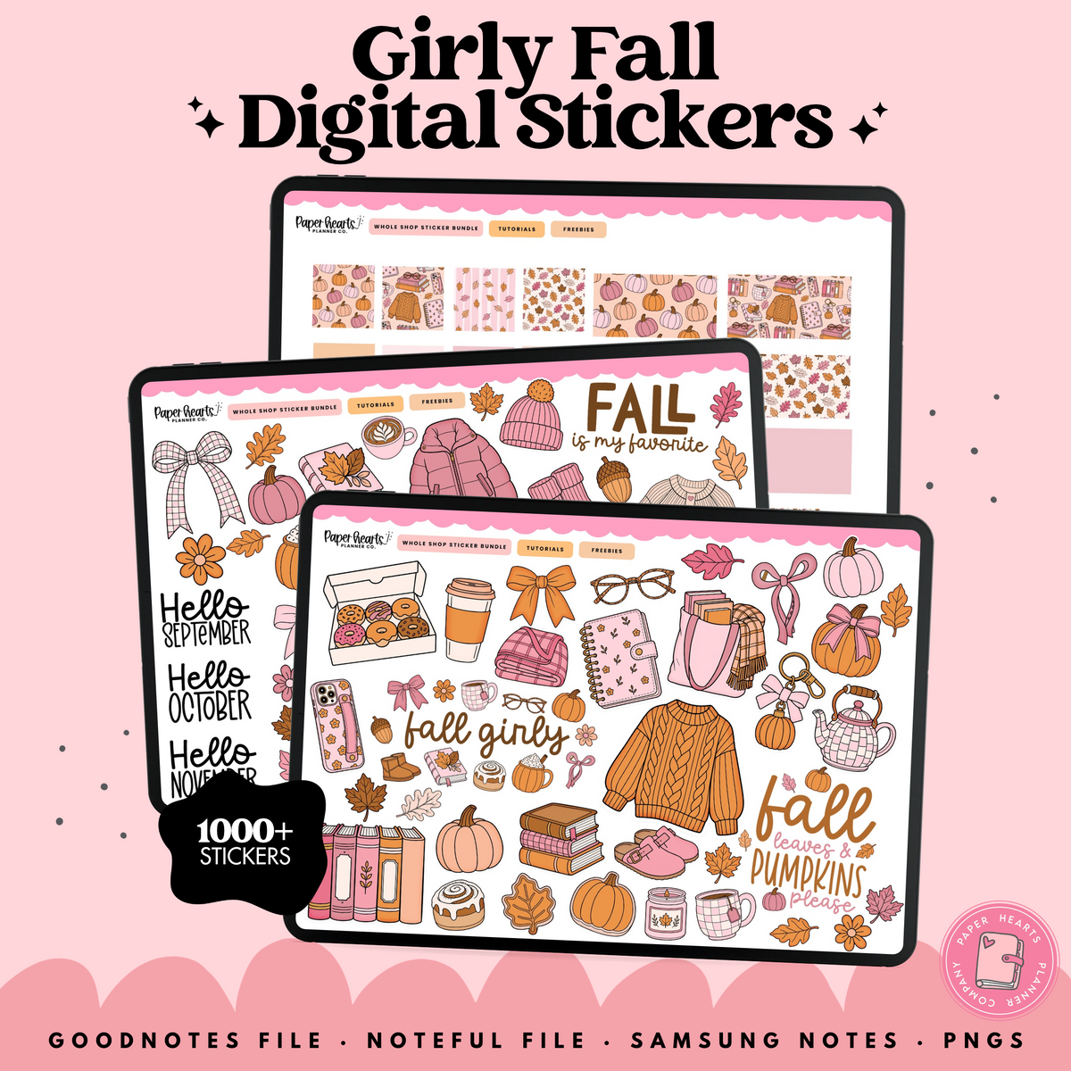 Girly Fall Stickers – Paper Hearts Planner Co.