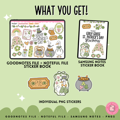 Girly Goose St. Patrick's Day Stickers