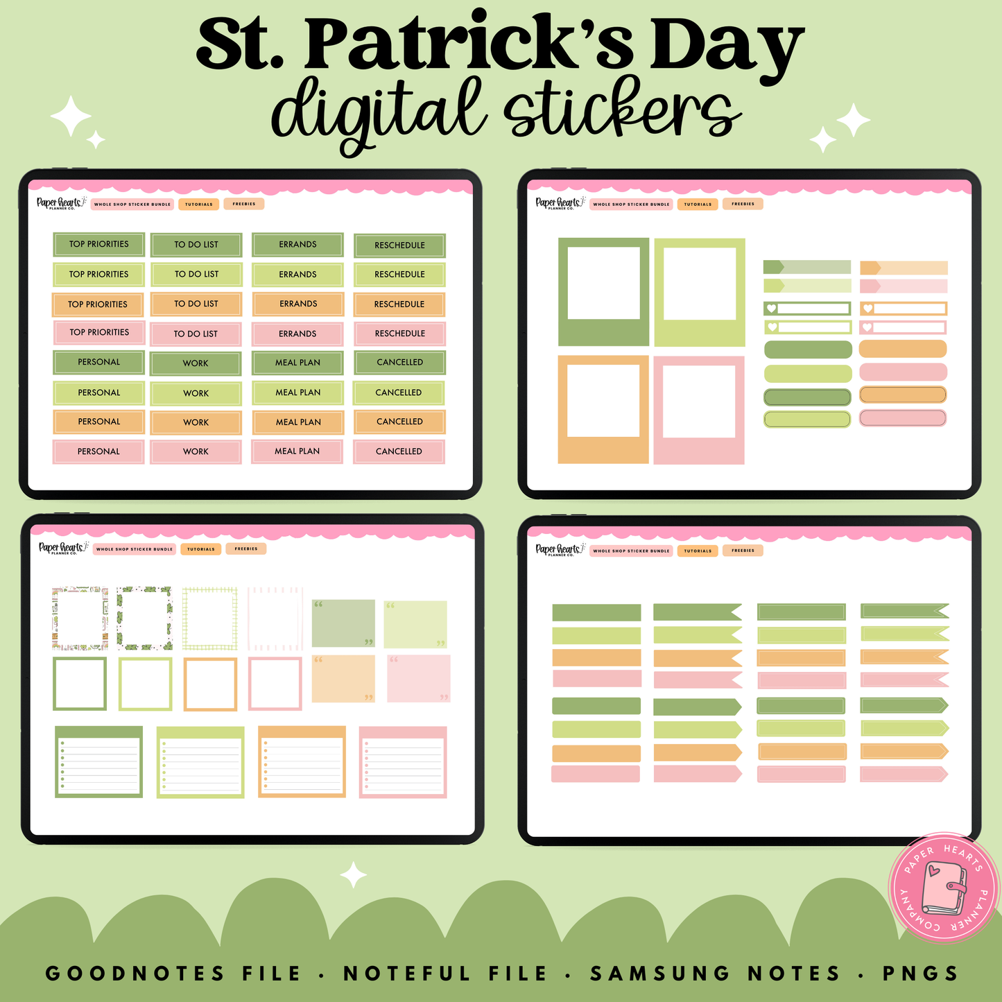 Girly Goose St. Patrick's Day Stickers