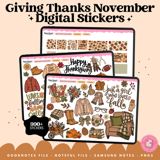Giving Thanks November Stickers