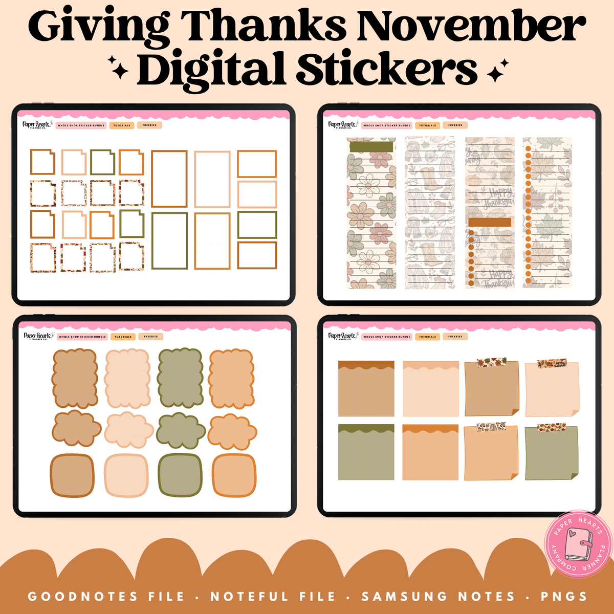 Giving Thanks November Stickers