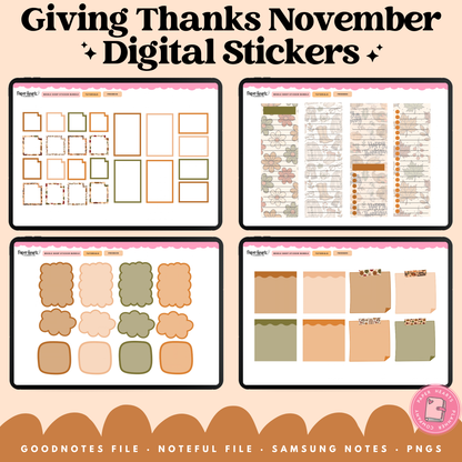Giving Thanks November Stickers
