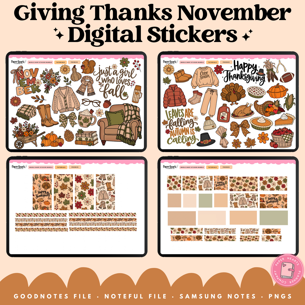 Giving Thanks November Stickers