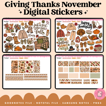 Giving Thanks November Stickers