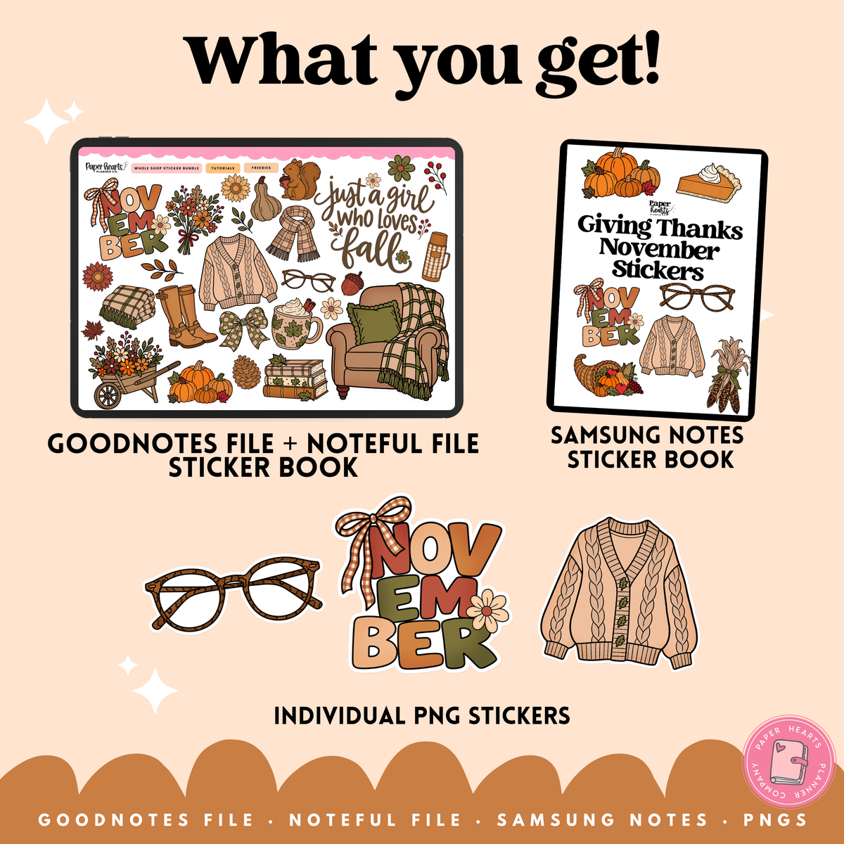 Giving Thanks November Stickers