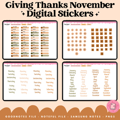 Giving Thanks November Stickers