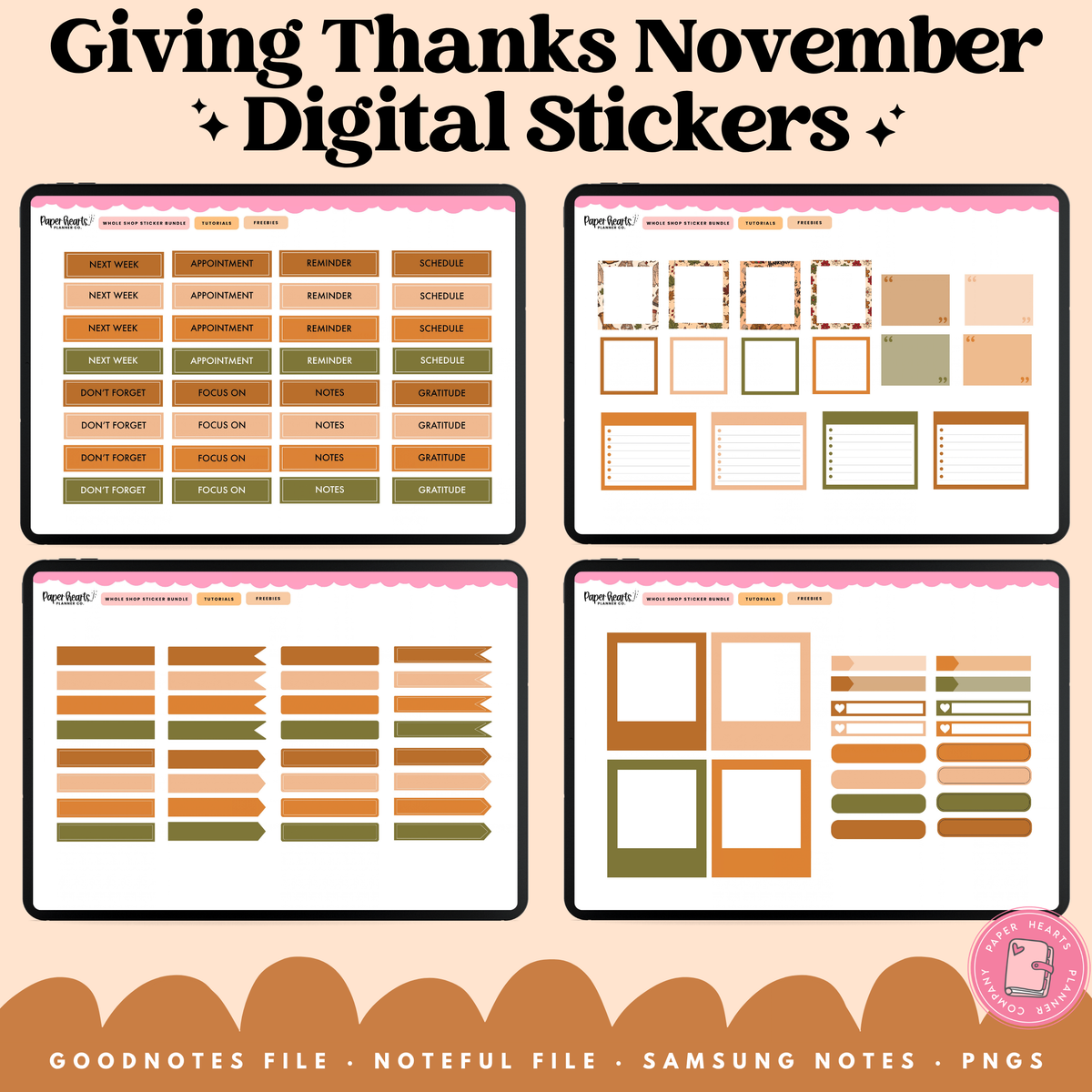 Giving Thanks November Stickers