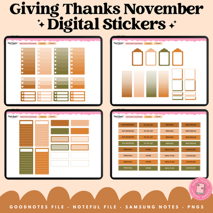 Giving Thanks November Stickers