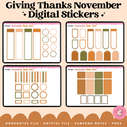Giving Thanks November Stickers