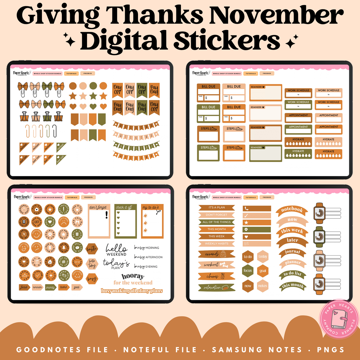 Giving Thanks November Stickers