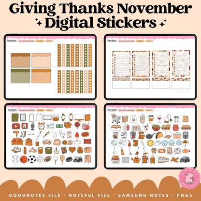 Giving Thanks November Stickers