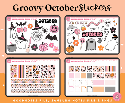 Groovy October Stickers