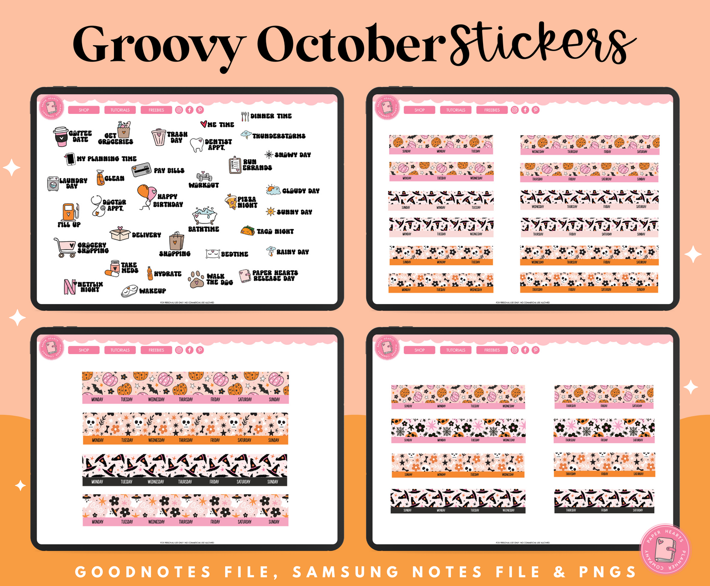 Groovy October Stickers