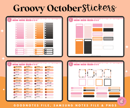 Groovy October Stickers