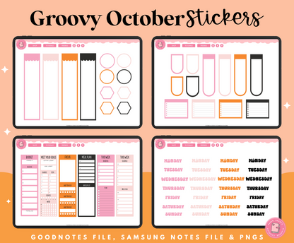 Groovy October Stickers