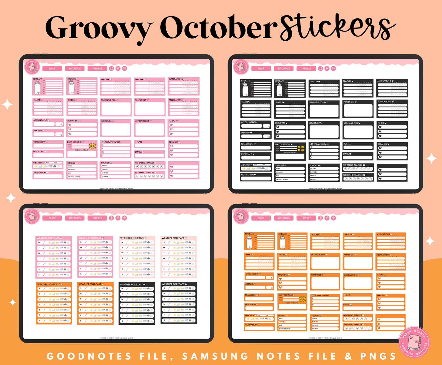 Groovy October Stickers