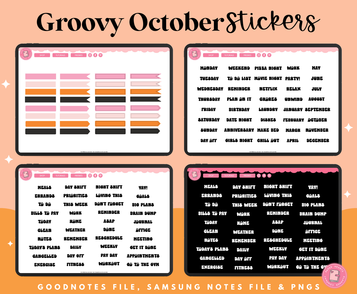 Groovy October Stickers