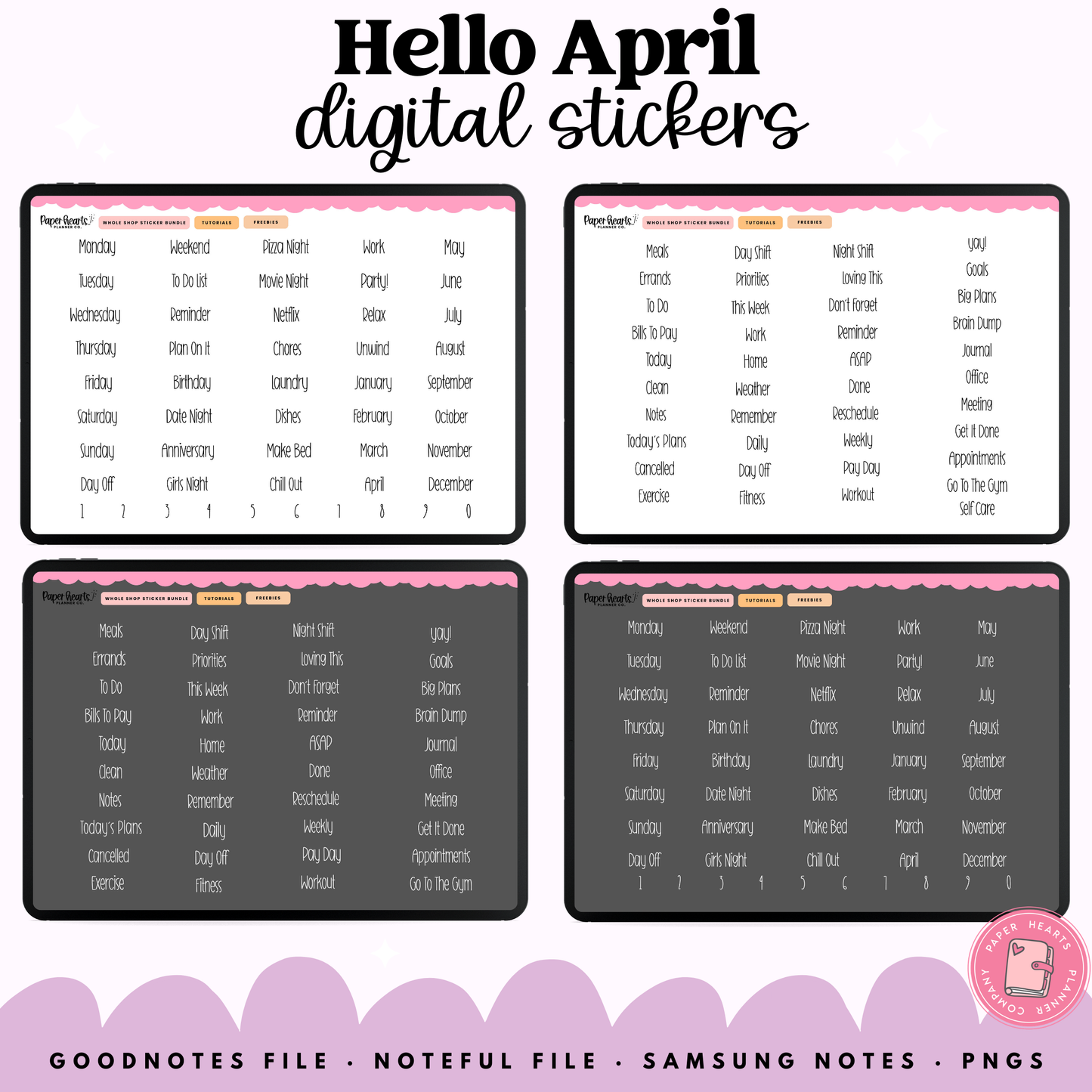 Hello April Stickers
