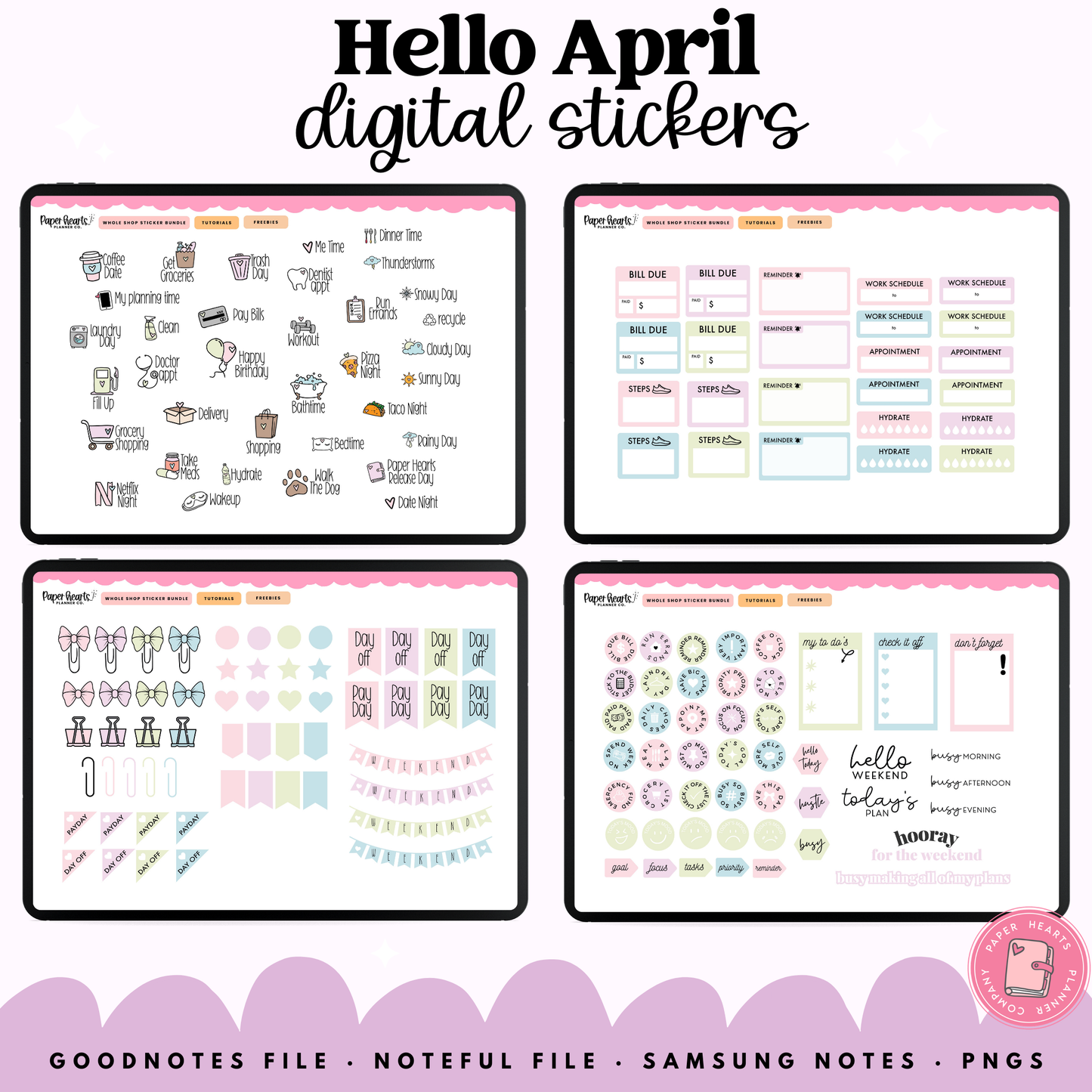 Hello April Stickers