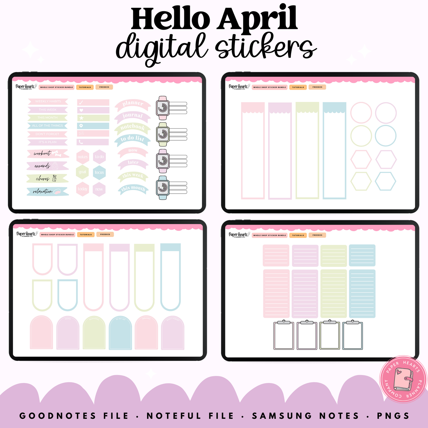 Hello April Stickers
