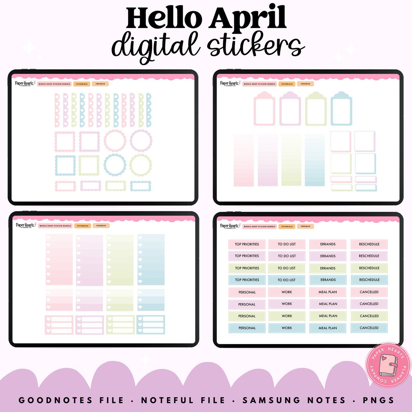 Hello April Stickers
