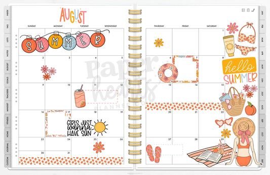 August Peaches Monthly Done For You Spread