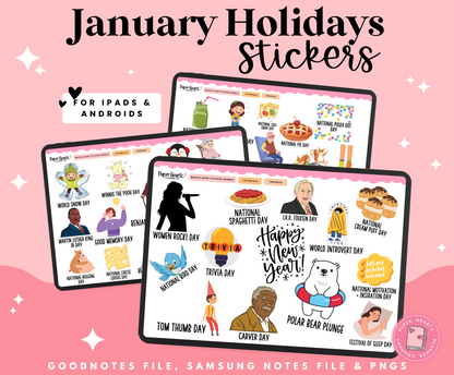 January Holidays Stickers