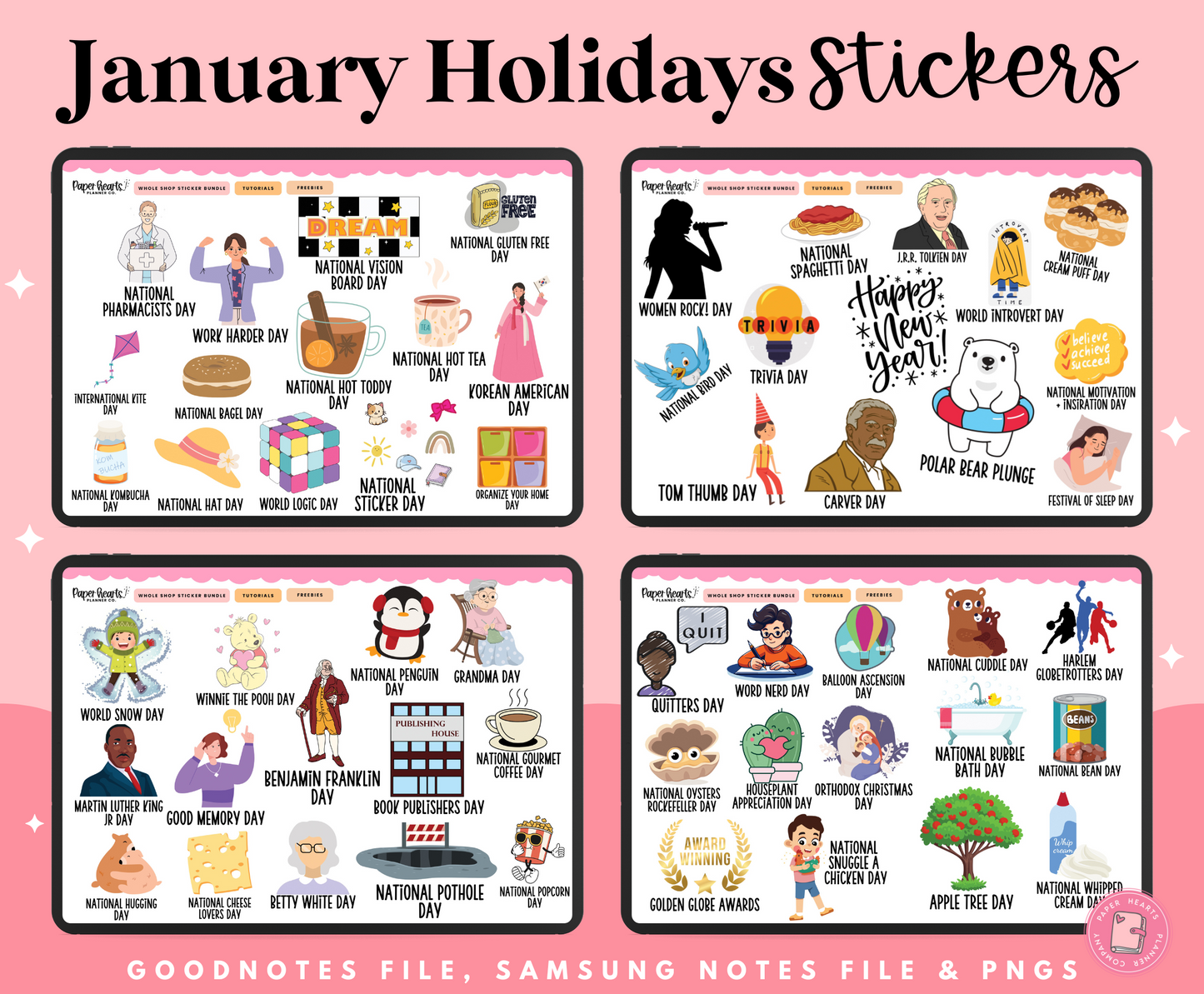 January Holidays Stickers